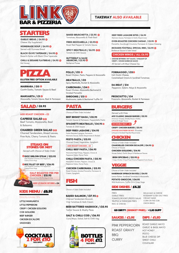 restaurant menu