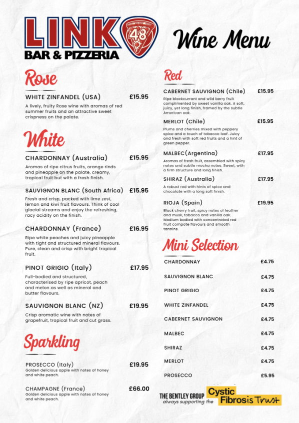 restaurant menu